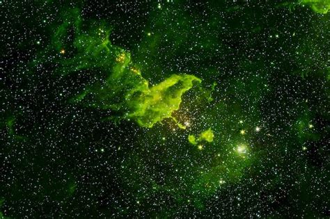 Premium Photo | Beautiful green space nebula elements of this image ...