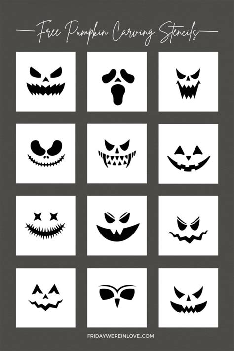 Scary Pumpkin Stencils: Free Printable! - Friday We're In Love