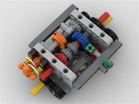 LEGO MOC Compact symmetrical 4 speed AWD gearbox with differential lock ...