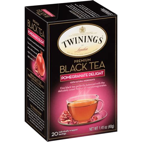 Twinings Pomegranate Delight Flavoured Black Bagged Tea, 20 Ct ...