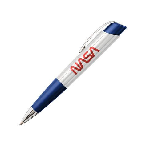 ECLIPSE SPACE PEN – WHITE & BLUE WITH RED NASA WORM LOGO ON BLISTER ...