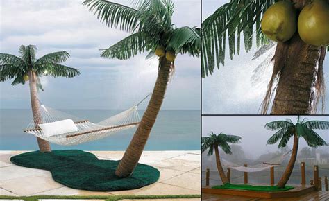 Palm Tree Hammock Stand with Cooling Mist Sprayers