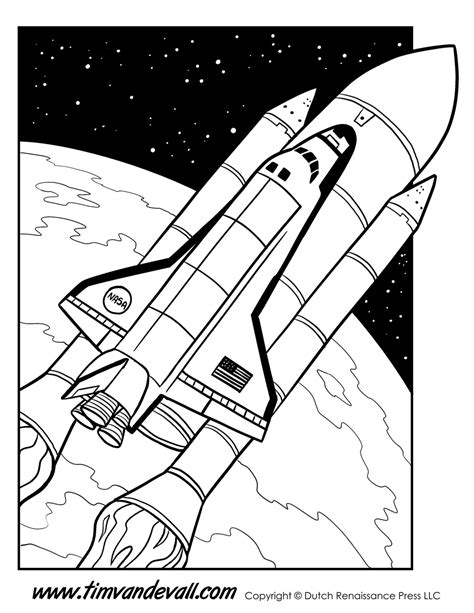 Space-Shuttle-Coloring-Page - Tim's Printables