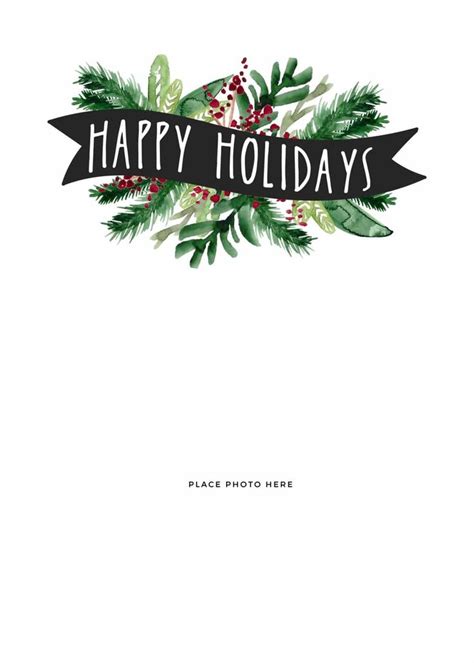 a holiday card with the words happy holidays in black and white ...