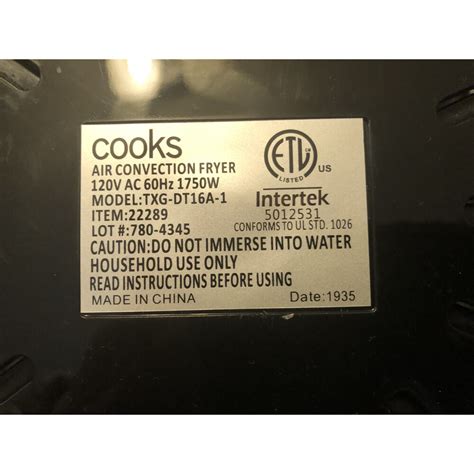 User manual Cook's essentials Air fryer 803849 (English - 17 pages)