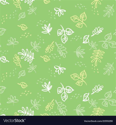 Simple green leaves seamless pattern Royalty Free Vector