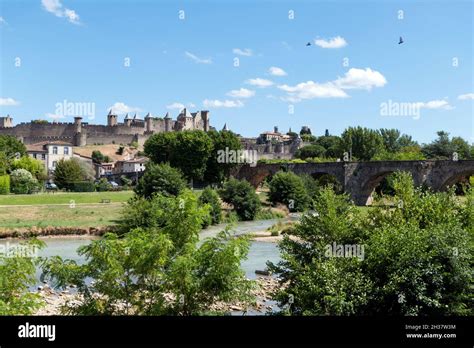 View of Carcassonne, UNESCO World Heritage Site and famous French town ...