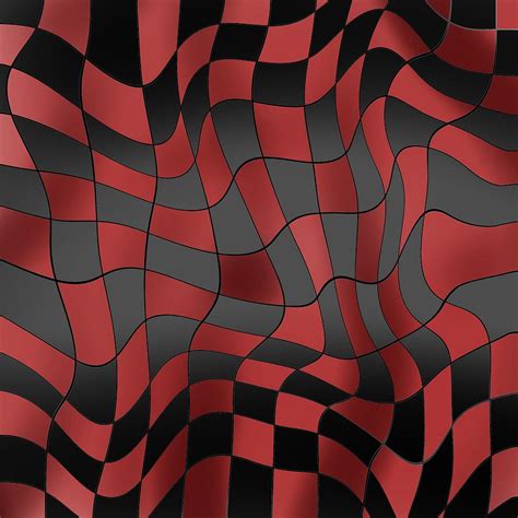 Confusing pattern checkered red black Painting by Patricia Piotrak ...