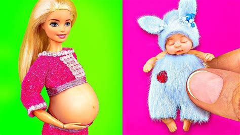 10 CUTE DIY MINIATURE BARBIE BABY DOLL 〜 Pregnant Barbie, Mini Swing ...