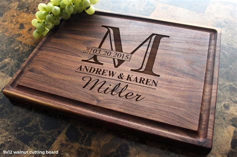 monogram custom cutting board wood cutting board wedding gift cutting ...