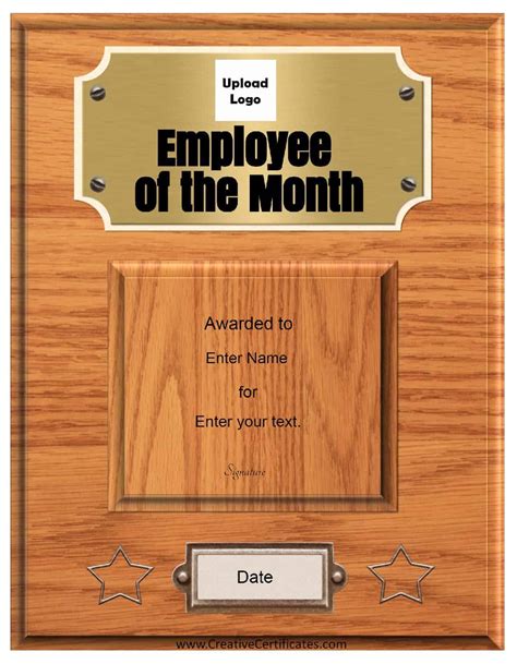 Printable Employee Of The Month Certificate