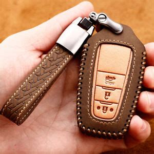 Leather Car Smart Key Fob Case Cover Holder ChainFor Toyota Camry CHR ...