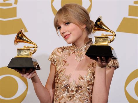 Taylor Swift won tonight's first Grammy and gave a surprising shout...