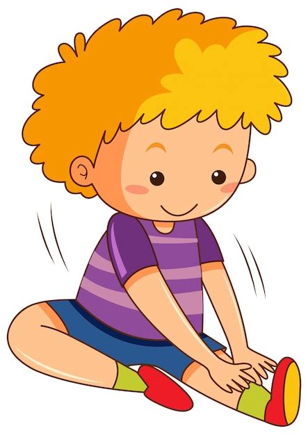 Un niño estirando el cuerpo | Vector Gratis