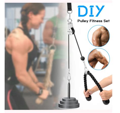 DIY Cable Pulley Cable Machine Lat Pulldown Attachment System Home Gym ...