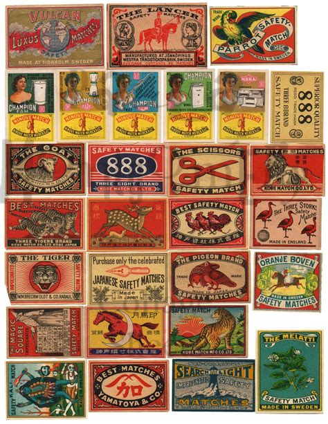 Vintage Matchbox Labels Number 2 Digital Download Collage Sheet - Etsy