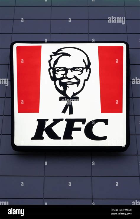 KFC neon sign logo on a facade. Minsk, Belarus, 2023 Stock Photo - Alamy