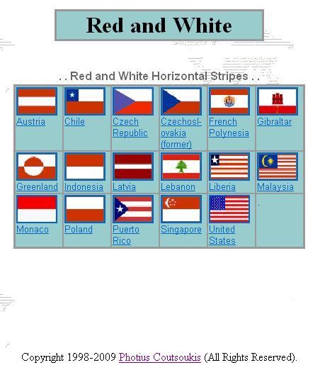 horizontal_red_white_stripes Flag Identifier Printable page