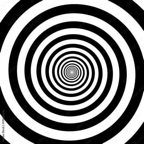 Hypnotic circles abstract vector optical illusion spiral swirl ...