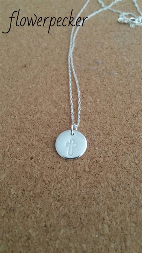 Cross Necklace, Christening Gift, Communion Jewelry, Silver Cross ...