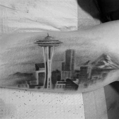 30 Seattle Skyline Tattoo Designs For Men - City Ink Ideas | Seattle ...