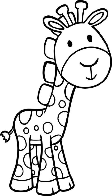 Giraffe Cartoon Free Kids Beautiful Coloring Page | Giraffe coloring ...