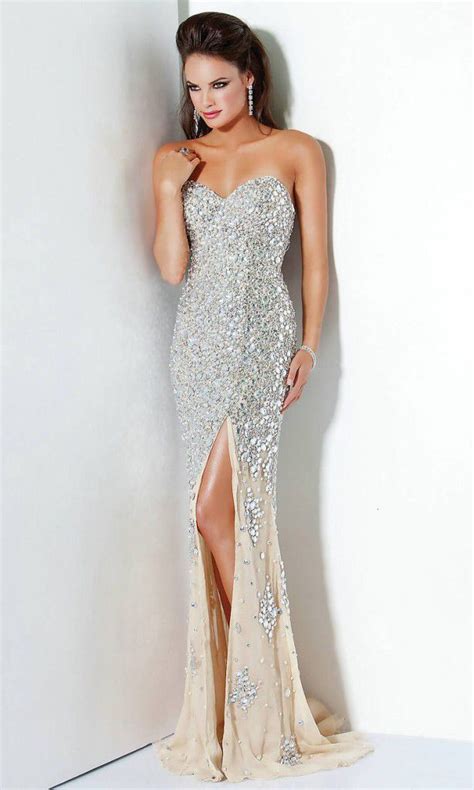 Fawn prom dress with diamonds | Prom dresses jovani, Jovani dresses ...