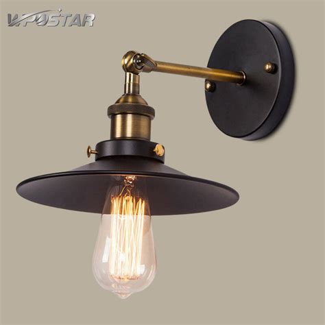 Creative Vintage Iron Wall Lamp Retro Creative Black Wall Light for ...