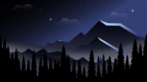 1440x900px, 720P free download | Night Mountains Minimalist, mountains ...