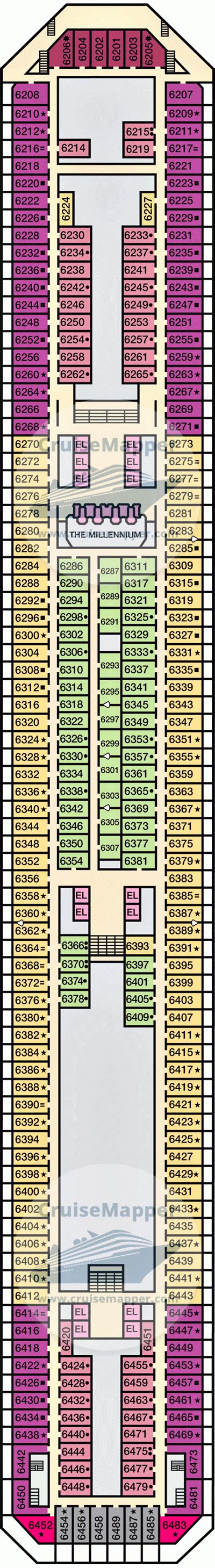 Carnival Freedom deck 6 plan | CruiseMapper