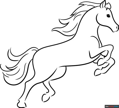 How to Draw a Horse Outline - Really Easy Drawing Tutorial