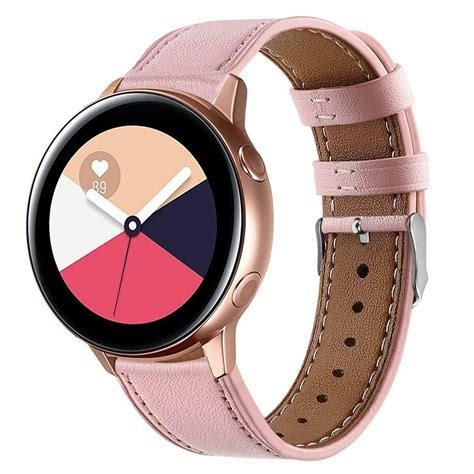 Samsung Galaxy Watch Active Bands 40mm Leather Replacement Strap Band Pink