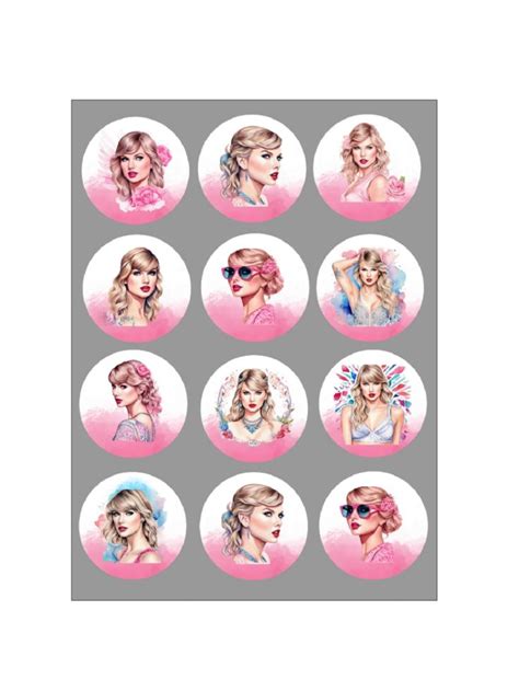 Taylor Swift Edible Images | Era's Tour Cupcake / Cookie Round Icing ...