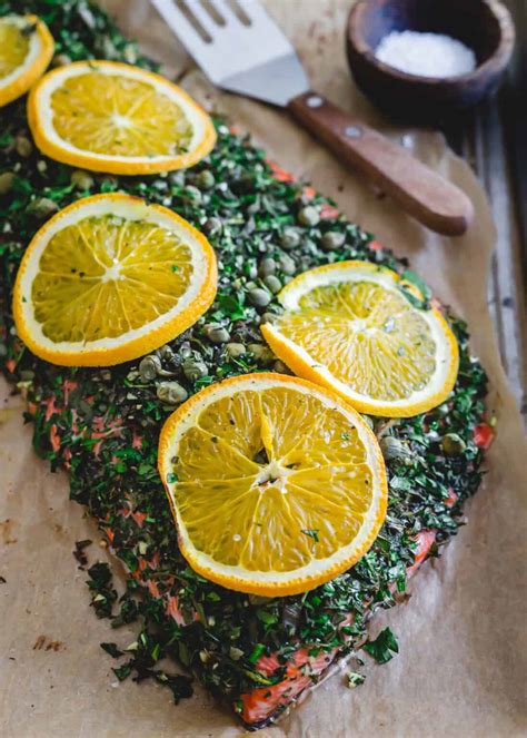 Baked Wild Sockeye Salmon Recipe - with Herbed Garlic Caper Crust