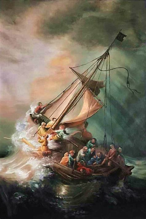 The Storm on the Sea of Galilee by Rembrandt Hand Painted Oil Painting ...