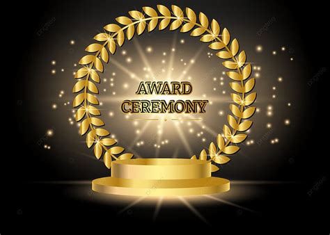 Luxury Golden Award Ceremony Background Design On Stage, Award Ceremony ...