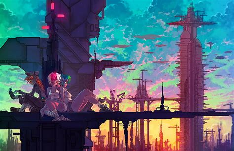 5120x2880px | free download | HD wallpaper: Futuristic, Anime Girls ...