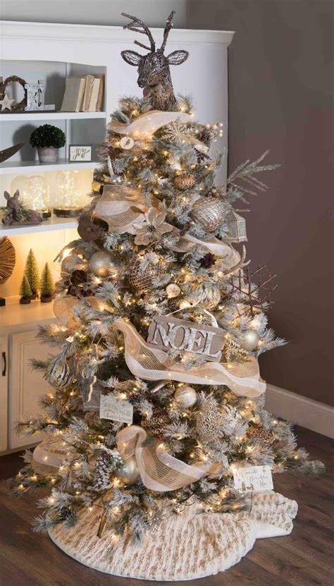 Burlap And White Christmas Tree - Christmas Decorations 2021