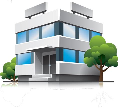 3D houses and office buildings vectors