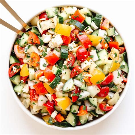 Summer Chopped Veggie Salad Recipe | Maple + Mango