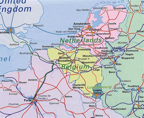 map of netherlands and belgium | Benelux Railway map , Belgium , the ...