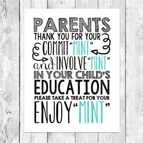 Back to School Night Mint Pun/ Parent Gift Word Art/ Teacher ...