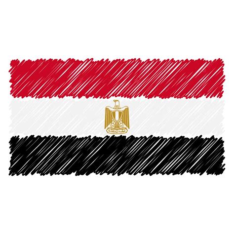 Premium Vector | Hand drawn national flag of egypt isolated on a white ...