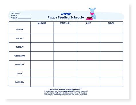 Dog Feeding Schedule Chart