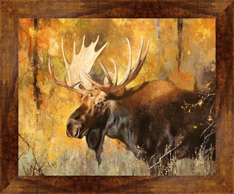 AUTUMN MOOSE STUDY Wall Art 19.25 x 23.25 inch framed size ...