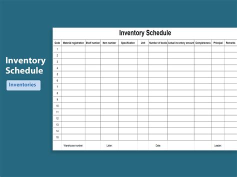 Excel Inventory Worksheet