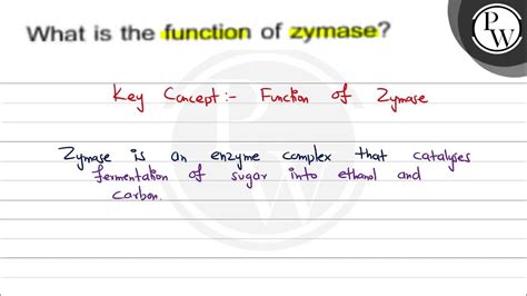 What is the function of zymase? - YouTube