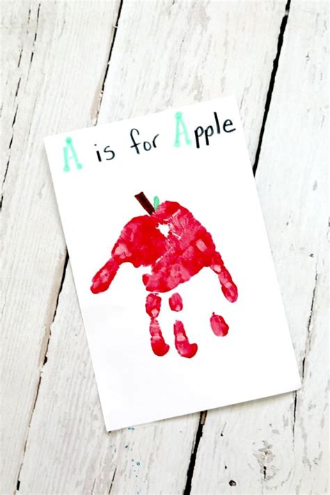 Apple Hand Print Card | Letter a crafts, Abc crafts, Alphabet crafts