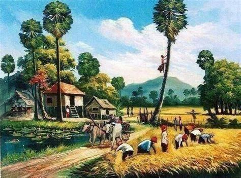 Bangladesh Village Scenery Painting at PaintingValley.com | Explore ...