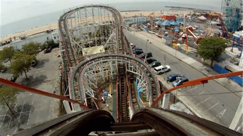 Coney Island Cyclone Roller Coaster POV Front Seat New York City - YouTube